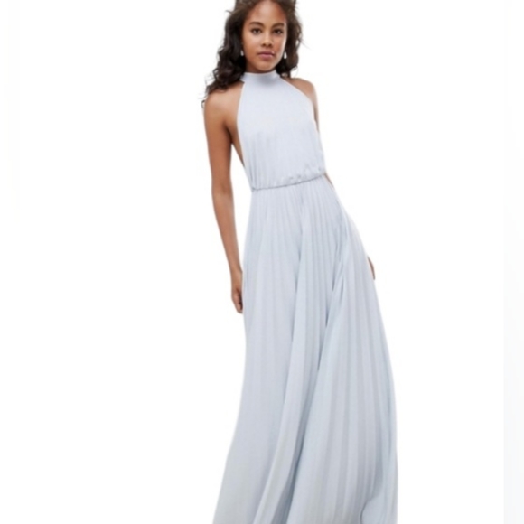 COPY - Blue Maxi Gown with Open Cut Out Back - Picture 1 of 7